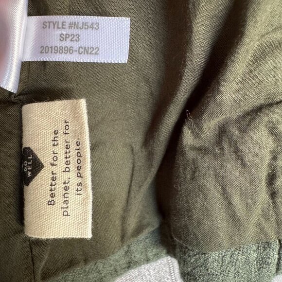 Madewell The Drop-Shoulder Linen Blend Foraged Green Boxy Crop Blazer Size XL - Picture 15 of 17